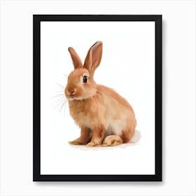 Tan Rabbit Nursery Illustration 2 Art Print