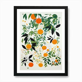Tangerine Fruit Drawing 1 Art Print