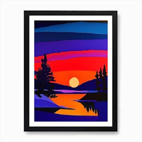 Icy Abstract Sunset Art Print