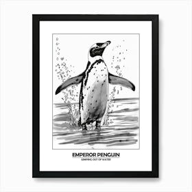 Penguin Jumping Out Of Water Poster 2 Art Print