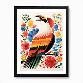 Scandinavian Bird Illustration Crested Caracara 1 Art Print