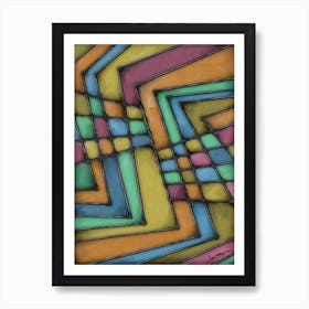 Stained Glass Geo Art Print