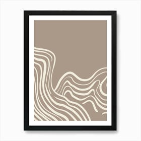 Neutral Wavy Lines Art Print