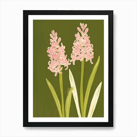 Pink & Green Hyacinth 2 Art Print