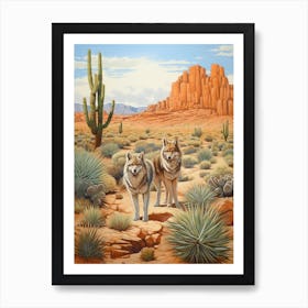 Wolf Pack Desert 6 Art Print