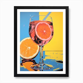 Aperol Blue Orange Pink Pop Art 2 Art Print