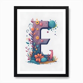 Colorful Letter E Illustration 12 Art Print