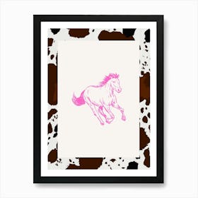 Hot Pink Horse Line Drawing 3 Art Print