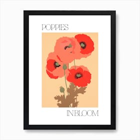 Poppies In Bloom Flowers Bold Illustration 1 Art Print