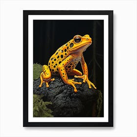 Golden Poison Frog Realistic Portrait 4 Art Print