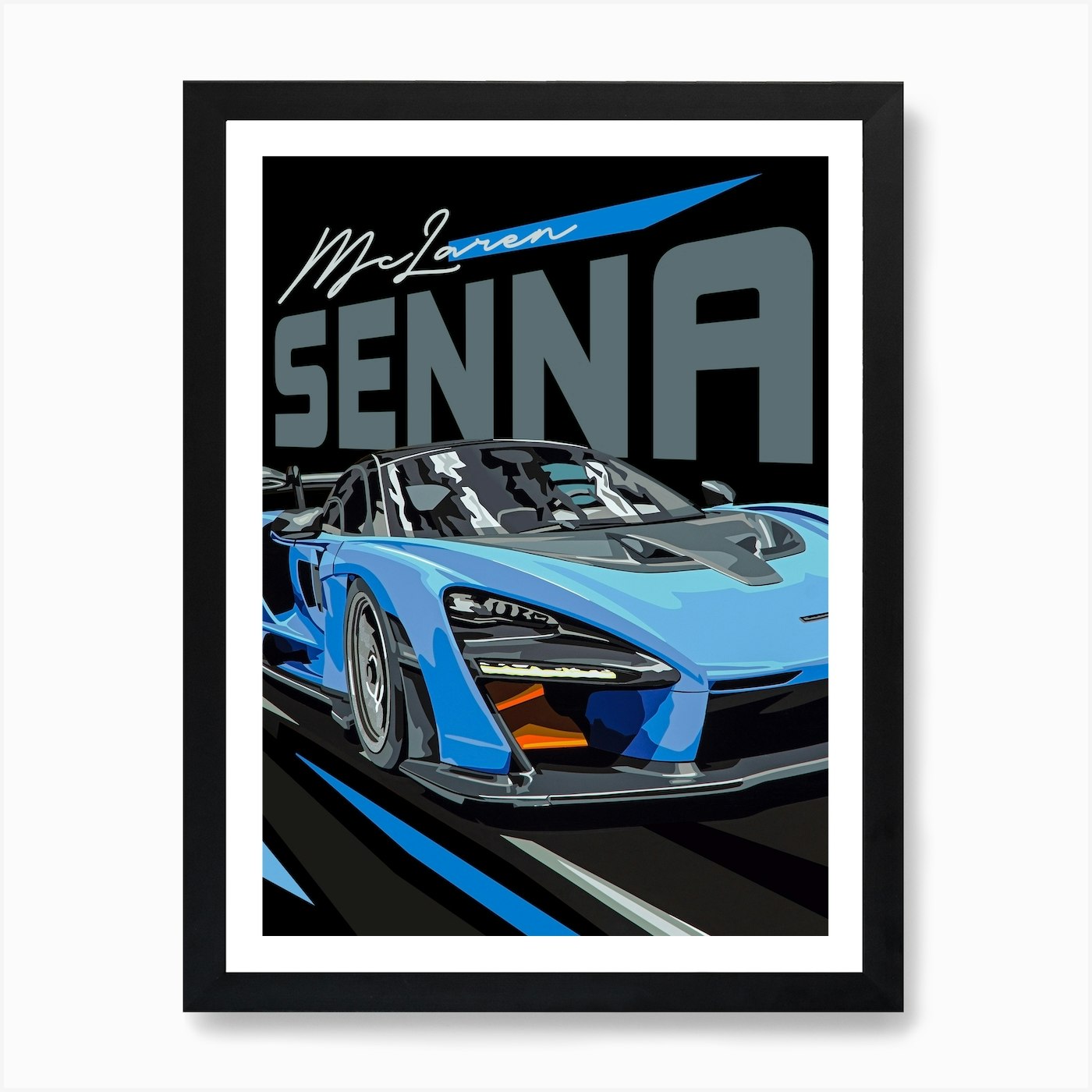 Mclaren Senna Art Print Framed Wall Art Poster Canvas Print Picture - Picture 2 of 4