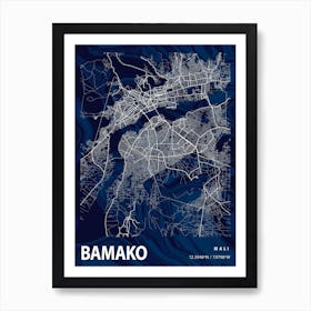 Bamako Crocus Marble Map Art Print