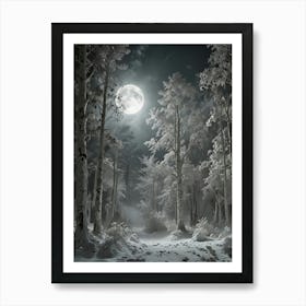 Full Moon In The Forest 3 Art Print