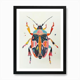 Colourful Insect Illustration Beetle 24 Art Print