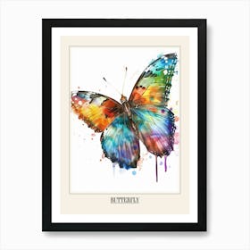 Butterfly Colourful Watercolour 2 Poster Art Print