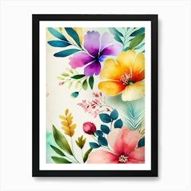 Watercolor Flowers 4 Art Print