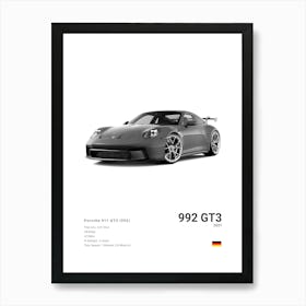 Porsche 911 Gt3 992 Art Print