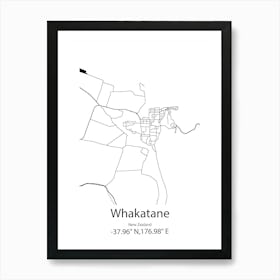 Whakatane,New Zealand Minimalist Map Art Print