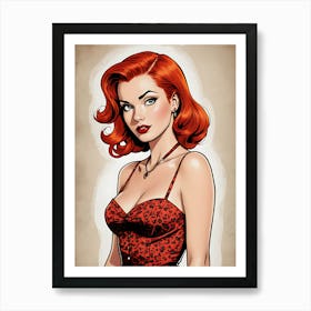 Red Haired Lady Art Print