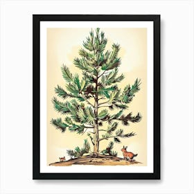 Balsam Tree Storybook Illustration 1 Art Print