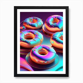 A Buffet Of Donuts Holographic 1 Art Print