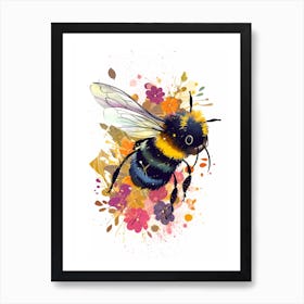 Watercolor Bumblebee 2 Art Print