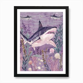 Purple Nurse Shark Illustration 2 Art Print