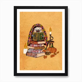 Hedgehog Book Worm Art Print