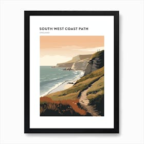 South West Coast Path England 3 Hiking Trail Landscape Poster Art Print