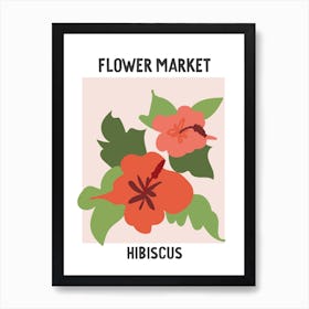 Flower Market Poster Hibiscus Art Print