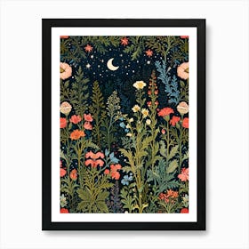 William Morris Night In The Garden 1 Art Print