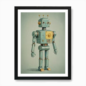 Grey Robot Art Print