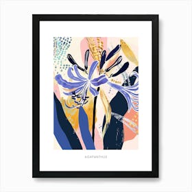 Colourful Flower Illustration Poster Agapanthus 3 Art Print