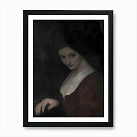 Dark Gothic Lady In Red Art Print