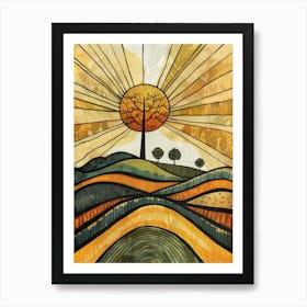 'Sunrise In The Countryside' Art Print