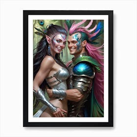 Warrior Couple, fun moments Art Print
