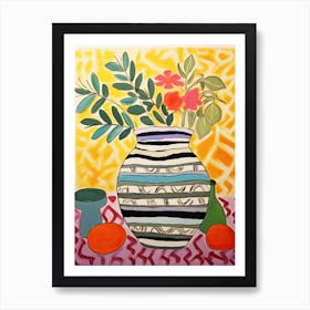 Oranges In A Vase Affiche