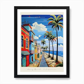 Poster Of Long Beach, California, Matisse And Rousseau Style 2 Art Print