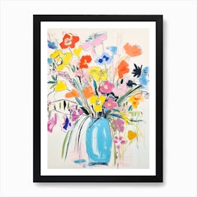 Flower Painting Fauvist Style Sweet Pea 1 Art Print