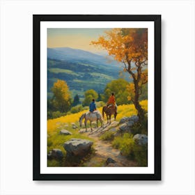 Two People On Horseback Art Print