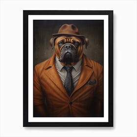 Gangster Dog Bullmastiff Art Print