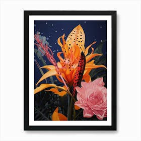 Surreal Florals Heliconia 1 Flower Painting Art Print