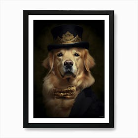 Golden Retriever Baroque Art Print