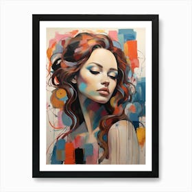 Woman With Long Hair 1 Art Print