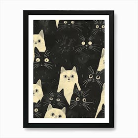 Perfectly Repeatable Artwork With Cute Cat Faces 61 Art Print