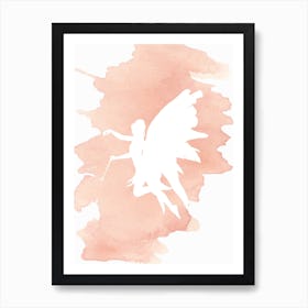 Fairy Peach Watercolour Art Print