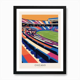 Wrigley Field 2 Chicago Colourful Travel Poster Art Print