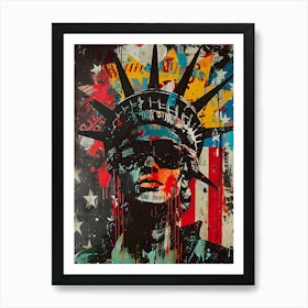 American Liberty Patriotic 4th July Wall Art: Punk Aesthetic Art Print