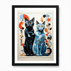 Blue Cats 1 Art Print