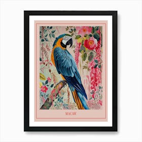 Floral Animal Painting Macaw 3 Poster Art Print